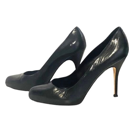 Gianvito Rossi Black Leather Platform Pumps, Size 40EU, High‎ Heel, Rare Style - Picture 2 of 10
